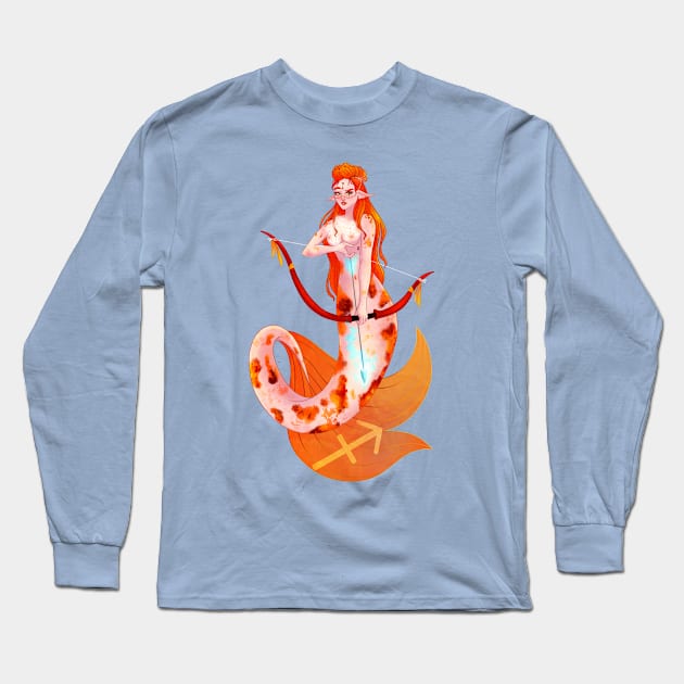 Sagittarius Mermaid Long Sleeve T-Shirt by lisaspiral